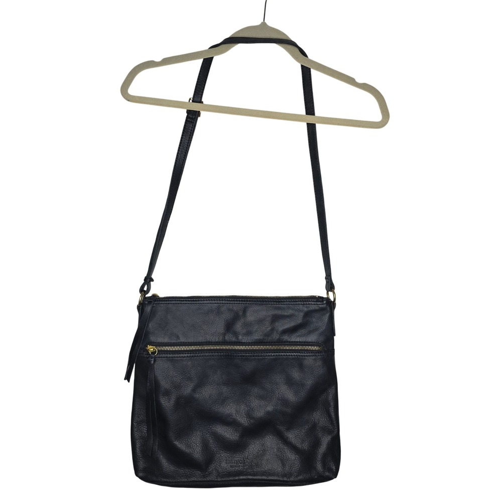 Margot New York Black Leather Crossbody Bag Genuine‎ Leather Adjustable Strap